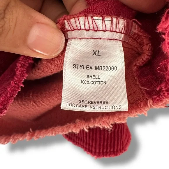 Oli & Hali Buckle Orange Red Corduroy Shacket Shirt Jacket Grunge Oversized XL - Picture 10 of 11